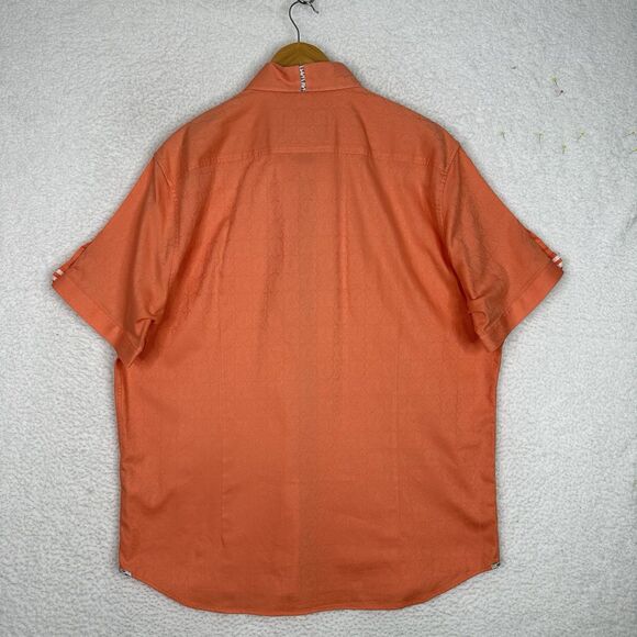 Robert Graham Mens 3XL Oranged Tailored Fit Button Up Shirt Short Sleeve Modern - Picture 13 of 15
